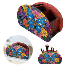 Load image into Gallery viewer, DIY Gem Butterfly Design Wooden Diamond Painting Makeup Brush Storage Box Kit