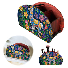 Load image into Gallery viewer, DIY Gem Alpaca Design Wooden Diamond Painting Makeup Brush Storage Box Organizer