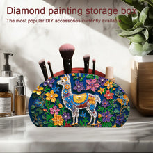 Load image into Gallery viewer, DIY Gem Alpaca Design Wooden Diamond Painting Makeup Brush Storage Box Organizer