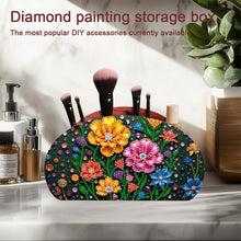 Load image into Gallery viewer, DIY Flower Design Wooden Diamond Painting Makeup Brush Storage Box Organizer
