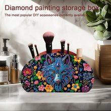 Load image into Gallery viewer, DIY Gem Wolf Design Wooden Diamond Painting Makeup Brush Storage Box Organizer