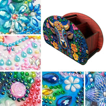 Load image into Gallery viewer, DIY Gem Cow Design Wooden Diamond Painting Makeup Brush Storage Box Organizer
