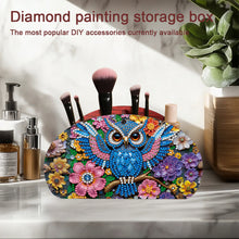 Load image into Gallery viewer, DIY Gem Owl Design Wooden Diamond Painting Makeup Brush Storage Box Organizer