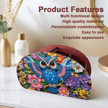 Load image into Gallery viewer, DIY Gem Owl Design Wooden Diamond Painting Makeup Brush Storage Box Organizer