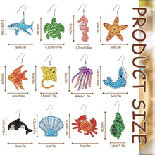 Load image into Gallery viewer, 12 Pairs Ocean DIY Diamond Art Earrings Double Sided Diamond Painting Earrings