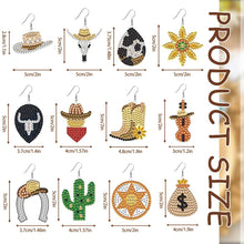 Load image into Gallery viewer, 12 Pairs Denim DIY Diamond Art Earrings Double Sided Diamond Painting Earrings