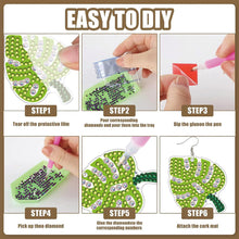 Load image into Gallery viewer, 12 Pairs Leaves DIY Diamond Art Earrings Double Sided Diamond Painting Earrings