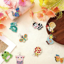 Load image into Gallery viewer, 12 Pairs Animal DIY Diamond Art Earrings Double Sided Diamond Painting Earrings