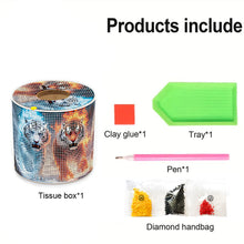 Load image into Gallery viewer, Tiger DIY Diamond Painting Handmade Tissue Holder Rhinestones Decor Tissue Box