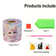Load image into Gallery viewer, Kitten DIY Diamond Painting Handmade Tissue Holder Rhinestones Decor Tissue Box