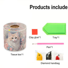 Load image into Gallery viewer, Kitten DIY Diamond Painting Handmade Tissue Holder Rhinestones Decor Tissue Box