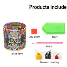 Load image into Gallery viewer, Flower Skeleton DIY Diamond Painting Handmade Tissue Holder Crystal Tissue Box