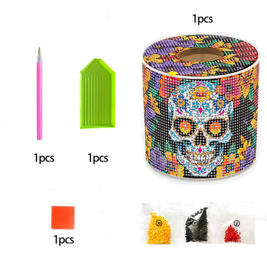 Flower Skeleton DIY Diamond Painting Handmade Tissue Holder Crystal Tissue Box