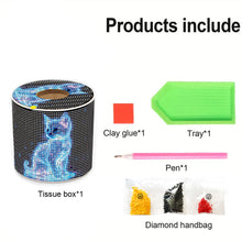 Load image into Gallery viewer, Kitten DIY Diamond Painting Handmade Tissue Holder Rhinestones Decor Tissue Box