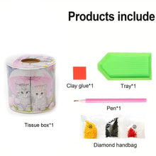 Load image into Gallery viewer, Kitten DIY Diamond Painting Handmade Tissue Holder Rhinestones Decor Tissue Box