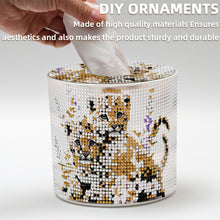Load image into Gallery viewer, Leopard Cub DIY Diamond Painting Handmade Tissue Holder Rhinestones Tissue Box
