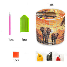 Load image into Gallery viewer, African Elephant DIY Diamond Painting Handmade Tissue Holder Crystal Tissue Box
