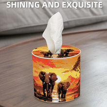 Load image into Gallery viewer, African Elephant DIY Diamond Painting Handmade Tissue Holder Crystal Tissue Box