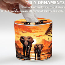 Load image into Gallery viewer, African Elephant DIY Diamond Painting Handmade Tissue Holder Crystal Tissue Box