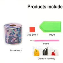 Load image into Gallery viewer, Panda DIY Diamond Painting Handmade Tissue Holder Rhinestones Crystal Tissue Box