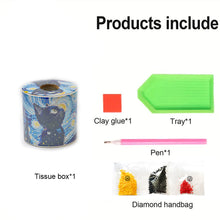 Load image into Gallery viewer, Black Cat DIY Diamond Painting Handmade Tissue Holder Rhinestones Tissue Box