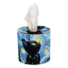 Load image into Gallery viewer, Black Cat DIY Diamond Painting Handmade Tissue Holder Rhinestones Tissue Box