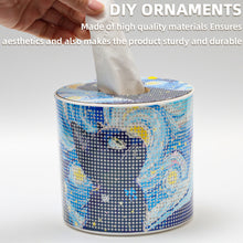 Load image into Gallery viewer, Black Cat DIY Diamond Painting Handmade Tissue Holder Rhinestones Tissue Box
