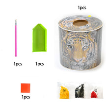 Load image into Gallery viewer, Tiger DIY Diamond Painting Handmade Tissue Holder Rhinestones Crystal Tissue Box