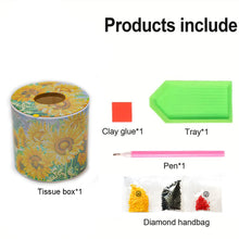 Load image into Gallery viewer, Sunflower DIY Diamond Painting Handmade Tissue Holder Rhinestones Tissue Box
