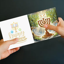 Load image into Gallery viewer, 6PCS DIY Diamond Art Greeting Cards Hanukkah Theme Congratulations Cards & Gifts