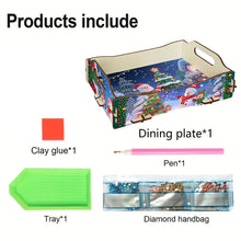 Load image into Gallery viewer, 5D DIY Christmas Tree Diamond Painting Serving Tray with Handle for Coffee Table