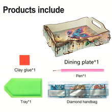 Load image into Gallery viewer, 5D DIY Insect Diamond Painting Wooden Serving Tray with Handle for Coffee Table