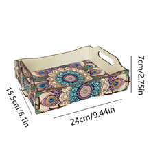 Load image into Gallery viewer, 5D DIY Mandala Diamond Painting Wooden Serving Tray with Handle for Coffee Table