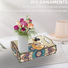 Load image into Gallery viewer, 5D DIY Mandala Diamond Painting Wooden Serving Tray with Handle for Coffee Table