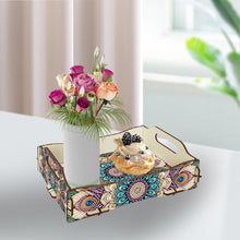 Load image into Gallery viewer, 5D DIY Mandala Diamond Painting Wooden Serving Tray with Handle for Coffee Table
