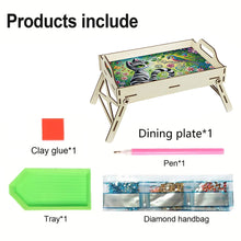 Load image into Gallery viewer, 5D DIY Kitten Diamond Painting Wooden Serving Tray with Handle for Coffee Table