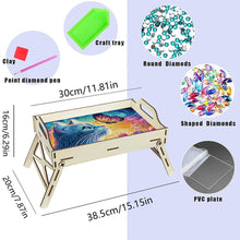 Load image into Gallery viewer, 5D DIY Butterfly-Kitten Diamond Painting Serving Tray with Handle for Home Decor