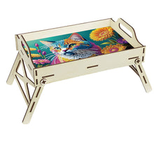 Load image into Gallery viewer, 5D DIY Sunflower-Kitten Diamond Painting Serving Tray with Handle for Home Decor