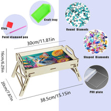 Load image into Gallery viewer, 5D DIY Sunflower-Kitten Diamond Painting Serving Tray with Handle for Home Decor