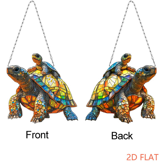 2D Flat Turtle DIY Diamond Art Pendant Window Hanging Art for Home Wall Decor