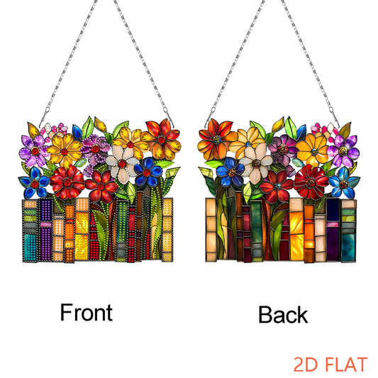 2D Flat Book DIY Diamond Art Pendant Window Hanging Art for Home Decoration