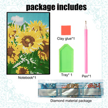 Load image into Gallery viewer, 5D DIY Sunflower Diamond Art Painting Notebook Kit Crystal Notepad Sketchbook