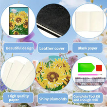 Load image into Gallery viewer, 5D DIY Sunflower Diamond Art Painting Notebook Kit Crystal Notepad Sketchbook