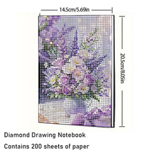 Load image into Gallery viewer, 5D DIY Flower Diamond Art Painting Notebook Kit Crystal Notepad Sketchbook Gifts