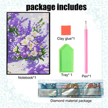 Load image into Gallery viewer, 5D DIY Flower Diamond Art Painting Notebook Kit Crystal Notepad Sketchbook Gifts