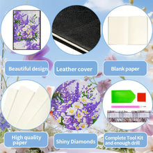 Load image into Gallery viewer, 5D DIY Flower Diamond Art Painting Notebook Kit Crystal Notepad Sketchbook Gifts