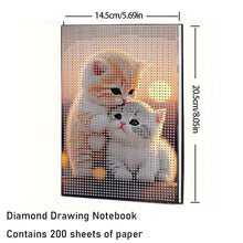 Load image into Gallery viewer, 5D DIY Cat Diamond Art Painting Notebook Kit Crystal Notepad Sketchbook Gifts