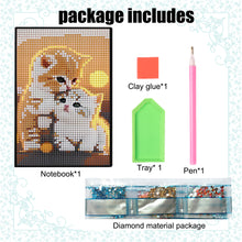 Load image into Gallery viewer, 5D DIY Cat Diamond Art Painting Notebook Kit Crystal Notepad Sketchbook Gifts