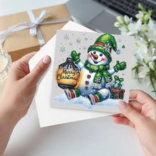Load image into Gallery viewer, 6PCS DIY Diamond Art Snowman Greeting Cards Xmas Designs Diamond Art Postcards Christmas