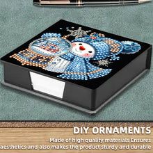 Load image into Gallery viewer, 5D DIY Leather Snowman Diamond Painting Notecard Box Gem Art Sticky Note Holder Christmas